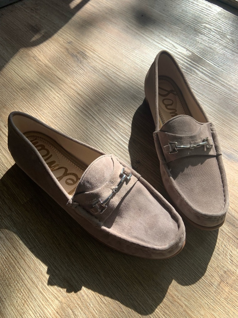 Sam Edelman Loraine Grey Suede Bit Loafers - Size 10.5